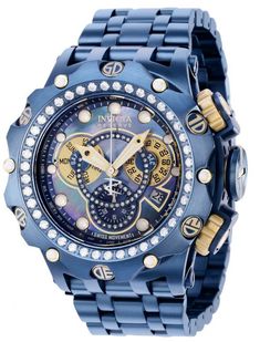 Invicta Reserve Men's Quartz Dark Blue, Gold, White Watch | Invicta Watches Mens Invicta Watches, Diamond Watches For Men, Premium Watches, Oyster Pearl, White Watch, Blue Cases, Chronograph Watch Men, Invicta Watches, Nice Style