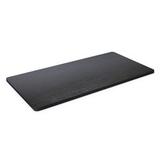 a black cutting board on a white background