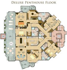 a floor plan for a house with furniture