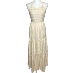 Nwt Cozy Co. Beige Maxi Dress Tiered Spaghetti Strap Boho Cottage Dress Sz M New With Tags Pictured On A Size 6 Mannequin Waist Has Elastic And Stretches Quite A Bit, Chest Also Can Go Bigger Because Of The Tie Feature On The Back Approximate Measurements: Chest: 16.5 Waist: 14.25 Hips: 19 Total Length: 55 Cream Sleeveless Summer Maxi Dress, Cream Maxi Sundress For Brunch, Cream Sleeveless Maxi Dress For Summer, Cream Sundress Maxi Dress For Day Out, Beige Tiered Summer Maxi Dress, Cream Sundress For Vacation, Beige Tiered Maxi Dress For Summer, Beige Tiered Maxi Dress For Beach, Cream Casual Sundress With Spaghetti Straps