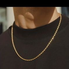 *Brand New *Boutique *16" *3mm *18k Gold Plated D38 Cute Gold Accessories, Men’s Gold Necklace, Guy Chains, Gold Chains Men, Mens Chain Designs, Mens Gold Necklace, Jewelry For Guys, Guy Jewelry, Mens Gold Chain Necklace