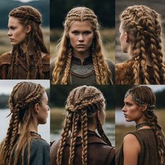 Unleash your inner warrior with these bold Viking-inspired hair designs. Intricate braids and fierce styles for a powerful look. #VikingHair#VikingBraids#WarriorHair#BraidedStyles#HistoricHai#FierceHai#SimpleBun#BunHairstyle#EasyBun#QuickHairFix#EverydayBun#ClassicHair Viking Hair For Women, Viking Pigtails, Diy Viking Hair Braids, Easy Viking Hair Women, Vikings Hairstyles Women, Womens Viking Braids, Viking Women Hairstyles, Viking Female, Viking Hair Braids