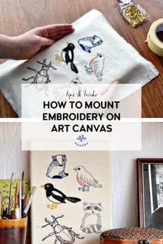 how to mount embroidery on art canvass