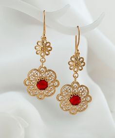 Ruby Gold Victorian Floral Charm Dangle Earrings, 925 Sterling Silver Gold Plated Red Quartz Gemstone Handmade Drop Women Statement Earrings Vintage earrings, july birthstone, wedding earrings, Edwardian earrings, birthday gift her Material: 925 Sterling Silver (NICKEL FREE) Length & Drop Length & Width: 5.1 cm X 2.6cm X 1.7 cm // 2 Inches X 1 Inches X 0.7 Inches Gemstone: Ruby 6 mm. COMES WİTH VELVET POUCH AND LUXURY GİFT BOX. The Ruby Gold Victorian Floral Charm Dangle Earrings epitomize opulence and grace with their enchanting design. Crafted with precision and passion, these earrings boast a fusion of Victorian elegance and contemporary allure. Fashioned from 925 sterling silver and adorned with a lustrous gold plating, each earring showcases a radiant red quartz gemstone that exudes w Elegant Red Drop Earrings, Red Sterling Silver Pierced Earrings, Red Sterling Silver Earrings For Wedding, Red Sterling Silver Earrings For Pierced Ears, Elegant Ruby Pierced Earrings, Elegant Red Dangle Jewelry, Elegant Ruby Earrings Nickel-free, Elegant Ruby Earrings Nickel Free, Red Pierced Drop Earrings