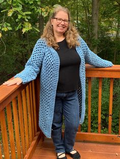 One of a kind no button extra-long cardigan crocheted in country blue! Washable (gentle cycle, low heat dry) Measurements: Chest: 44 in Length: 44 in Free Shipping! For more unique handmade sweaters, click here: https://www.etsy.com/shop/ChristianneCrochets?ref=seller-platform-mcnav&section_id=31124024 See all the handmade items available in my shop: https://www.etsy.com/shop/ChristianneCrochets Cardigan With Holes, Granny Cardigan, Extra Long Cardigan, Handmade Sweaters, Handmade Cardigan, Cyan Colour, Cardigan For Women, Handmade Sweater, Country Blue