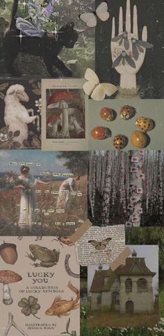 collage of various images with different things in the middle one has an image of a house, two hands, and several other items