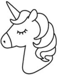 a drawing of a unicorn's head with its eyes closed and one eye closed