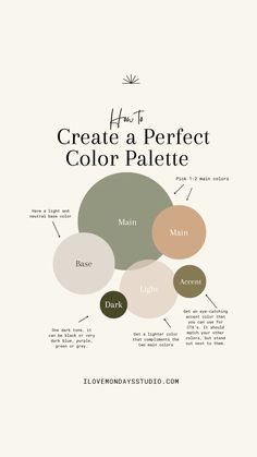 an info sheet with the words how to create a perfect color palette