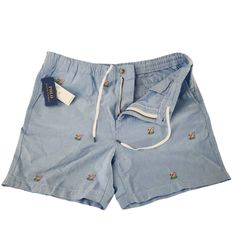 Polo Ralph Lauren Shorts Mens Xxl Blue W/ Embroidered Allover Flamingos 6" $125 Nwt As Pictured. Brand New With Tags Classic Fit Sits At The Waist, Eased Through The Body & Leg Elastic Waistband With An Interior Drawstring Zip Fly With A Buttoned Closure Two Front Angled Pockets Two Back Buttoned Pockets Multicolored Flamingos Embroidered All Over 100% Cotton Machine Wash; Tumble Dry Inseam, About 6" Imported Embroidered Relaxed Fit Bottoms For Summer, Casual Embroidered Shorts With Relaxed Fit, Casual Embroidered Relaxed Fit Shorts, Casual Embroidered Cotton Shorts, Casual Vacation Bottoms With Floral Embroidery, Casual Cotton Embroidered Shorts, Casual Floral Embroidered Bottoms For Vacation, Casual Floral Embroidery Bottoms For Vacation, Casual Embroidered Blue Shorts