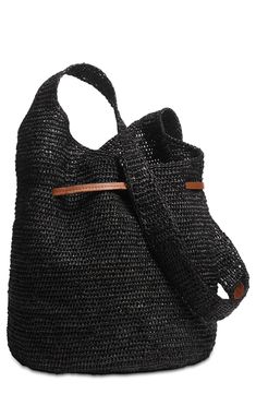 Set your boho spirit free in this straw bag designed with a leather drawstring and a lengthy shoulder strap. Interior slip pocket Raffia with leather drawstring Imported Straw Bucket Bag, Mini Bucket Bags, Bone Color, Mini Bucket, Straw Bags, Leather Bucket Bag, Leather Bucket, Leather Trim, Rag & Bone