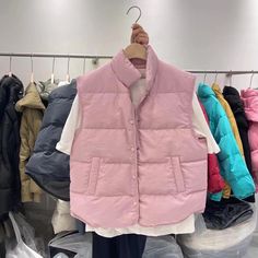 Product Details: Filling: White duck down Cashmere content: 56%~60% Fabric name: polyester fiber The content of main fabric components: 91%-99% Edition type: Loose Collar type: stand collar Color: black, pink, milk apricot, coffee, dark gray, sky blue Size Information: Size: S,M,L Unit：cm Size Shoulder Bust Length S 42 118 63 M 44 122 64 L 44 126 65 Prevention: 1. Asian sizes are 1 to 2 sizes smaller than European and American people. Choose the larger size if your size between two sizes. Please Pink Nylon Puffer Jacket With Padded Collar, Pink Nylon Puffer Outerwear, Winter Nylon Pink Outerwear, Pink Nylon Winter Outerwear, Pink Nylon Puffer Jacket For Spring, Pink Puffer Jacket With Padded Collar For Spring, Spring Pink Puffer Jacket With Padded Collar, Casual Pink Outerwear With Padded Collar, Pink Spring Puffer Jacket With Padded Collar