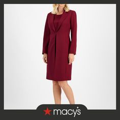 in stock Elegant Structured Fall Suit, Tailored Knee-length Skirt Suit For Formal Occasions, Elegant Tailored Long Sleeve Skirt Suit, Elegant Long Sleeve Tailored Skirt Suit, Long Sleeve Skirt Suit For Evening, Tailored Notch Lapel Jacket Dress, Tailored Knee-length Elegant Skirt Suit, Tailored Jacket Dress For Formal Occasions, Elegant Tailored Knee-length Skirt Suit