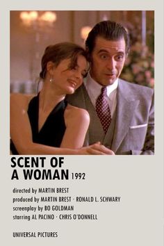 the movie poster for scent of a woman starring martin bresley and his wife