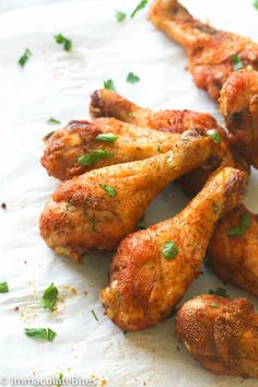 chicken wings with parsley on the side