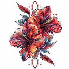 Hibiscus Stencil Tattoo Kit Hibiscus Stencil, Lilly Tattoo Design, Music Bird, Hibiscus Design, Lillies Tattoo, Hibiscus Tattoo, Scale Tattoo, Fresh Tattoo, Spine Tattoos For Women