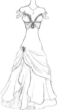 a drawing of a dress on a mannequin