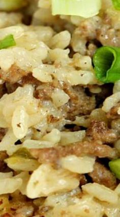 rice with meat and vegetables in a bowl