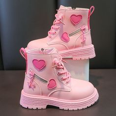 Pink Boots, Girls Boots, Autumn And Winter, Side Zip, With Love, Kids Fashion, Boots, Pink