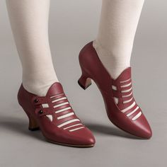 Beautifully authentic Edwardian three-strap and button leather shoes for costumers, historical re-enactors, theater groups, and historically-inspired brides. Asoiaf Fashion, Funky Footwear, Victorian Witch, American Duchess, Victorian Shoes, Witch Shoes, Shoe Chart, Dr Shoes, Dark Academia Fashion