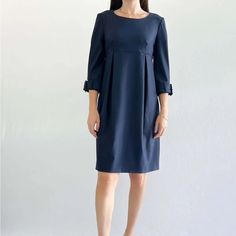 Brand New With Tag Burberry London Dress Color Navy 2 Available Price Is For Each Dress Not For 2 Dresses Please See Pictures And Ask Questions No Returns 67% Virgin Wool 20 Angora Wool 10% Cashgora Cashmere 3% Elastane Blue A-line Dress With Pleated Sleeves, Elegant Pleated Shift Dress, A-line Office Dress With Pleated Sleeves, Office A-line Dresses With Pleated Sleeves, Elegant Navy Pleated Dress, Elegant Navy Dress For Daywear, Knee-length Shift Dress For Office, Blue Midi Dress With Pleated Sleeves For Work, Office Shift Dress Knee-length