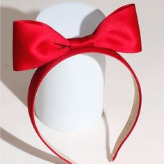 Super Cute And Stylish Ships In 5-10 Business Days Red Bow Headband, Christmas Headpiece, Christmas Headwear, Red Hair Bow, Snow White Costume, Bow Hairband, Horn Headband, Curling Hair With Wand, Red Headband