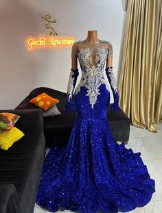 #BridalDress #WeddingGown #BrideToBe #SayYestotheDress #BridalFashion #WeddingInspo #DreamDress #BridalStyle #BridalGown #HereComesTheBride #PerfectFit #BridalWear #BridalLook #DressShopping #BeautifulBride #WeddingEssentials #WeddingDressGoals #DressGoals #LoveWins #DressShoppingConstraintMaker Royal Blue Ball Gown Dress, Prom Dresses African Print, Wedding Dresses In Blue, Royal Vlue Dress, Rare Prom Dresses Beautiful, Prom Dress Applique, Dark Royal Blue Prom Dress, Custom Prom Dress Black Women, Royal Blue Reception Dress