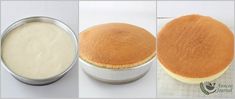 three pictures showing how to make an english muffin