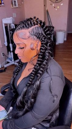 Butterfly Hairstyles, Sleek Braided Ponytail, Ashley Young, Two Braid Hairstyles, Natural Hair Stylists, Big Box Braids Hairstyles, Feed In Braids Hairstyles, Braided Cornrow Hairstyles, Protective Hairstyles Braids