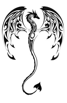 a dragon tattoo design on a white background