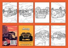 the jeep coloring book is open and ready to be colored