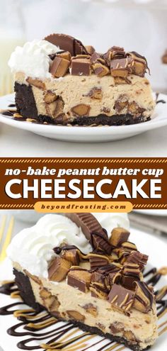 Your Christmas desserts must have this No-Bake Peanut Butter Cup Cheesecake! It's great to make ahead and freeze. Made with an Oreo cookie crust and loaded with Reese's, this peanut butter cheesecake is decadent! Save this easy holiday recipe! Cup Cheesecake, Peanut Butter Cup Cheesecake, Mini Cheesecake Recipes, Oreo Cookie Crust, Easy Holiday Recipes, Peanut Butter Cheesecake, Peanut Butter Desserts, Peanut Butter Cup, Cheesecake Desserts