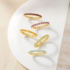 Ross-Simons - 1.20 ct. t. w. Garnet Eternity Band Ring in 14kt Yellow Gold. Size 8. RS Pure. Delicate designs and pretty styles that complete every look. Perfect for daily wear, our dainty ring features 1.20 ct. t. w. garnets in 14kt yellow gold. Add this simple band ring to your stack for a pop of color! 1/16" wide. Garnet eternity band. Garnet birthstones are the perfect gift for January birthdays. Citrine Birthstone, Garnet Birthstone, Amethyst Birthstone, January Birthday, November Birthday, February Birthday, Yellow Gold Jewelry, Eternity Band Ring, Pretty Style