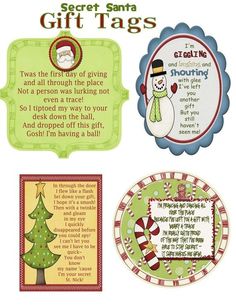 four christmas cards with different sayings and pictures on the front, one is for snowman