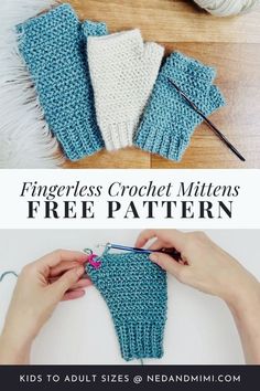 the fingerless crochet mittens are free pattern