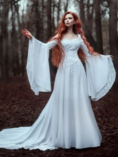 White Fantasy Dress, Fantasy Wedding Dress, Medieval Wedding Dress, Gaun Abad Pertengahan, Queen Wedding Dress, Easter Dresses For Toddlers, Medieval Wedding, Gaun Fashion