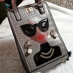 I Never Used It. The Tape Is Is Still On The Feet. Nice Crossbody That Extends Out Trendy Gray Evening Shoulder Bag, Lady Face, Woman Face, Crossbody Bags, Black Gray, Black And Grey, Bag Lady, Grey, Women Shopping