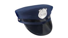 Top off their police costume with this police cap. The navy blue hat features a silver badge on the front, a shining vinyl bill, and a matching trim along the base. It's the perfect way to upgrade their outfit for birthdays, trick-or-treating, or everyday play. Police Hat for Kids product details: One size fits most children. | First Responders Kids Police Hat | Party City Navy Blue Hat, Kids Police, Police Hat, Police Costume, Hat For Kids, Hat Party, First Responders, Blue Hat, The Navy