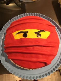 a cake that has been made to look like a ninja face