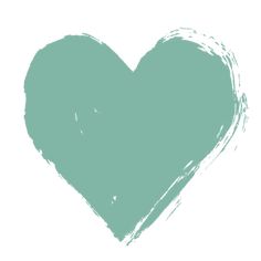 a heart painted in aqua green on a white background