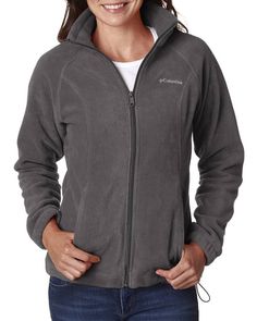 Ladies' Benton Springs™ Full-Zip Fleece - CHARCOAL HTHR - XS | Columbia Women's Benton Springs Full-Zip Fleece Jacket in Charcoal Heather Size XS | Polyester Columbia Logo, Long Sleeves Polo, Corporate Outfits, Greek Clothing, Sorority Outfits, Embroidered Clothes, Embroidered Jacket, Sweater Sale, Line Jackets