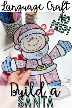 This adorable Santa craft is the perfect addition to your December language therapy sessions! This easy, no prep craft covers a huge range of language therapy goals, including pronouns, prepositions, verbs, and more! It's great for mixed language groups too, because everyone can have a page with their goals, but they're all doing the same craft! Check it out on TpT now! #santacraft #speechtherapy #decemberspeechtherapy #christmasactivities Build A Santa, Dyspraxia Activities, Christmas Speech Therapy, Speech Crafts, Speech Therapy Crafts, Winter Speech Therapy, Santa Craft, Early Intervention Speech Therapy, Speech Therapy Games