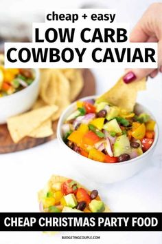 low carb cowboy caviar is an easy christmas party appetizer recipe