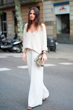 white chic. Weekend Mode, Spring 2015 Fashion, 2015 Fashion Trends, All White Outfit, Cooler Look, Mode Inspo, 2015 Fashion