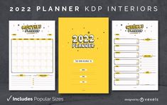 2022 planner journal design template KDP 2022 Planner, Journal Templates, Brochure Design Inspiration, Printable Journal, Weekly Monthly Planner