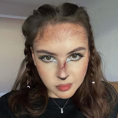 Cute Werewolf Makeup, She Wolf Makeup, Werewolf Makeup Female Easy, Were Wolf Costume, Women Werewolf Costume, Simple Wolf Makeup, Cute Wolf Makeup, Wolf Costume Women Makeup, Simple Werewolf Makeup