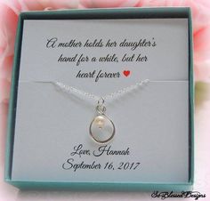 a mother holds her daughter's hand for a while, but her heart forever necklace