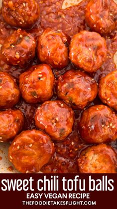 the meatballs are covered in sauce and ready to be eaten