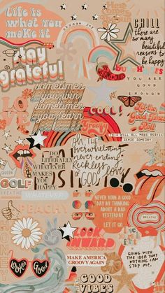 a collage of different types of lettering and pictures on paper with words that say happy birthday