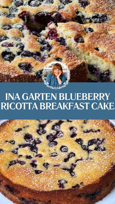 Ina Garten Blueberry Ricotta Breakfast Cake Ina Garten Ricotta Cheese, Blueberry Ricotta Breakfast Cake Ina, Cakes With Ricotta Cheese, Ricotta Loaf Cake, Italian Breakfast Cake, Ina Garten Blueberry Ricotta Cake, Baking With Ricotta Cheese, Breakfast With Ricotta Cheese