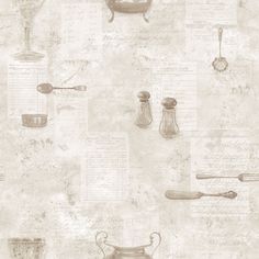 sample cafe utensils beige wallpaper from the kitchen recipes collection by galerie wallcoverings 1 Cafe Utensils, Harlequin Tile, Galerie Wallpaper, Grey And White Wallpaper, White Cafe, Fruit Wallpaper, W Wallpaper, Food Wallpaper, Beige Wallpaper